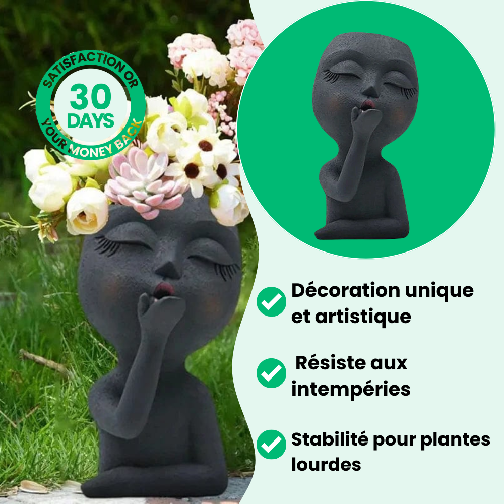 Pot de Fleur Visage Contemplatif