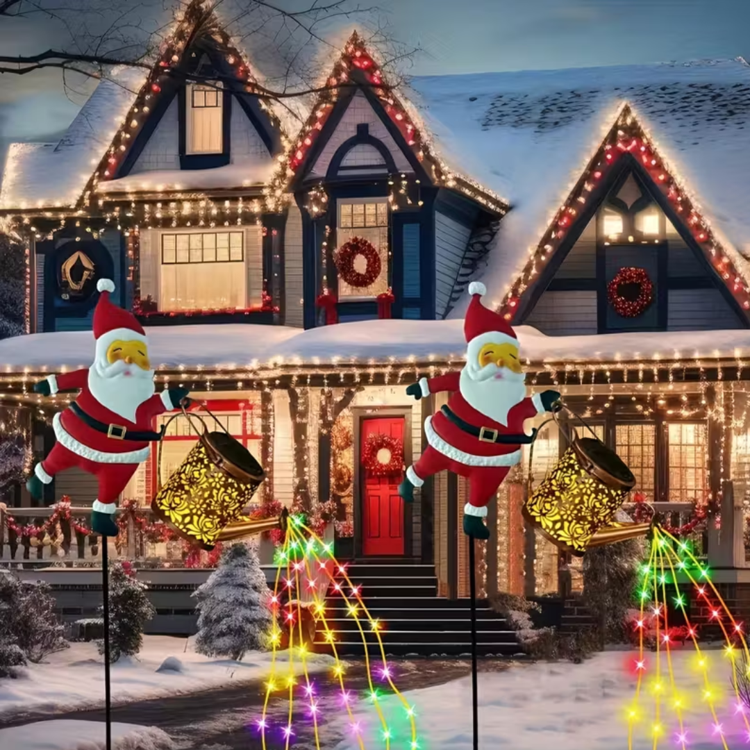 Père Noël Cascade Lumineuse Enchantée