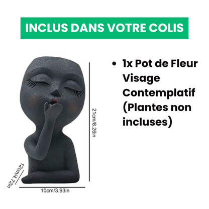 Pot de Fleur Visage Contemplatif