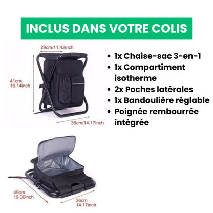 Chaise Sac à Dos 3-en-1 Ultime