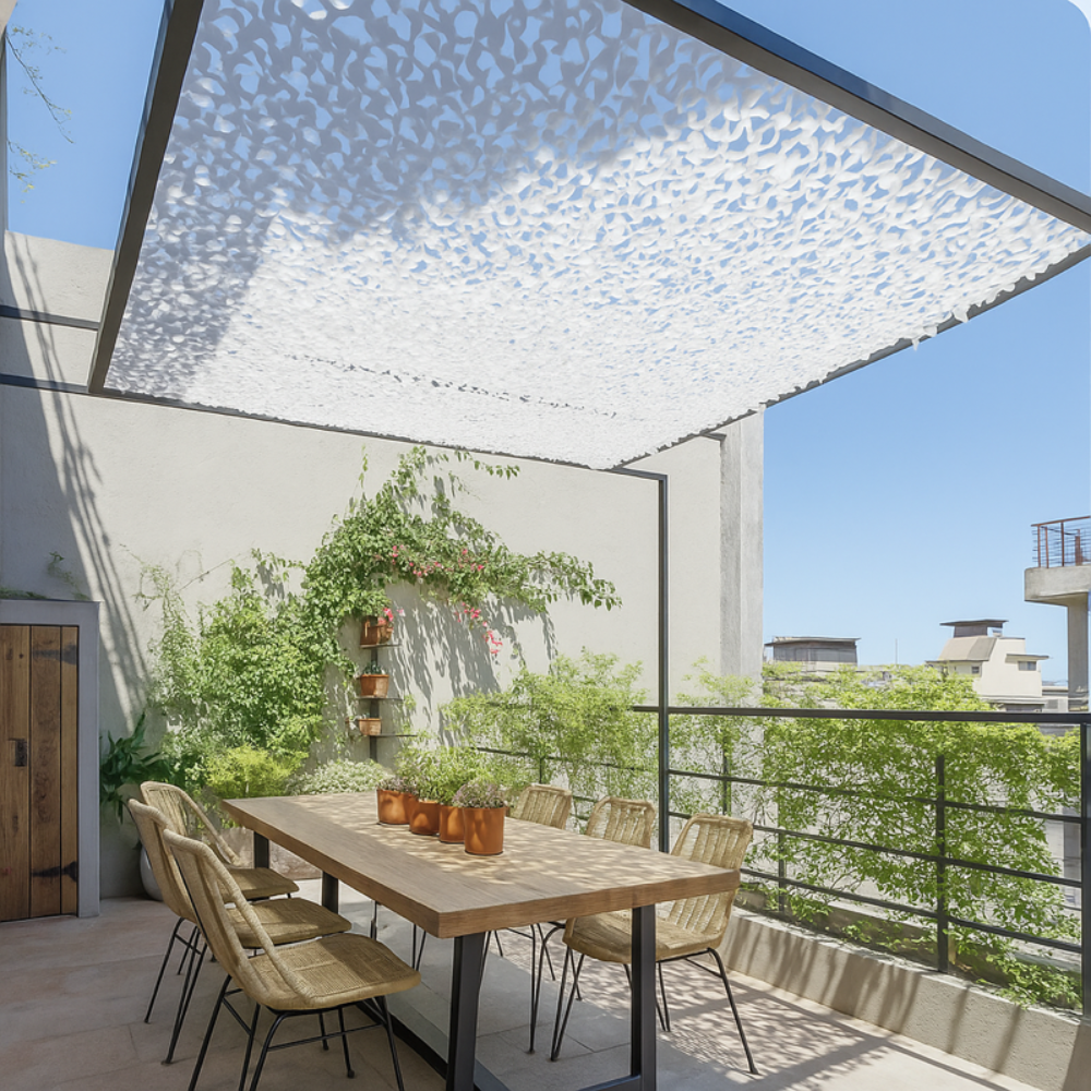 Voile d'ombrage Camouflage Blanc