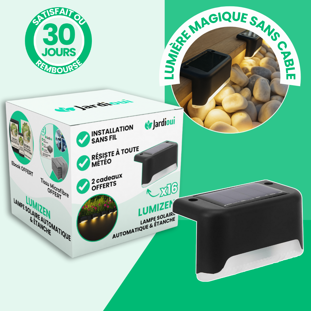 Jardioui 16 Lampes (3.7€/pcs) Lampe Solaire Automatique et Étanche  | LumiZen