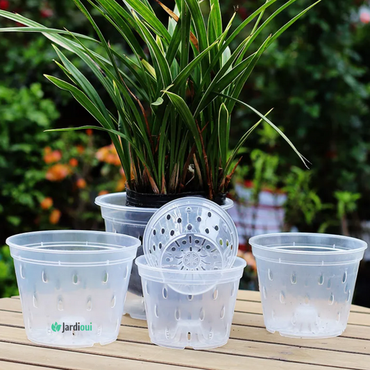 Jardioui 5 Pots (6.00 €/ pcs) Pots de Culture Transparents Aérés Premium