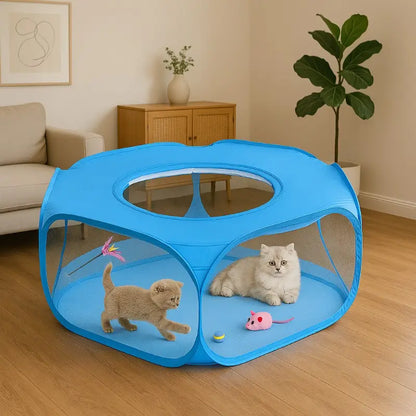 Jardioui Bleu Parc de Jeu Respirant pour Petits Animaux