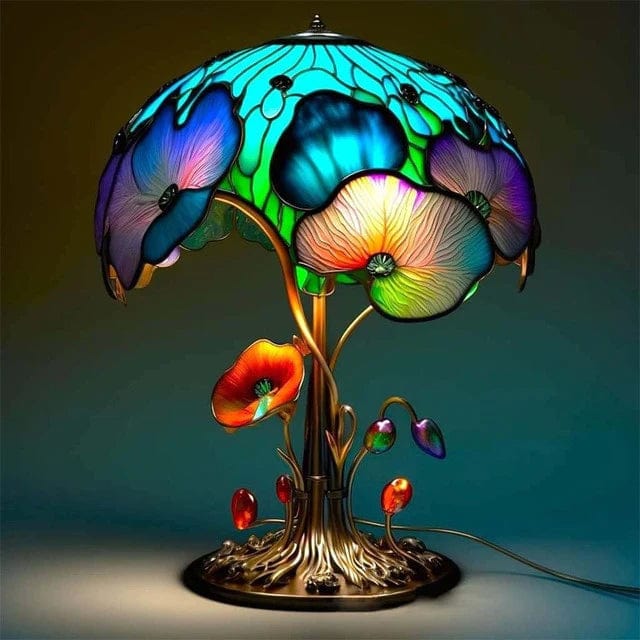 Jardioui Feuille de lotus Lampe de Table Champignon Mystique