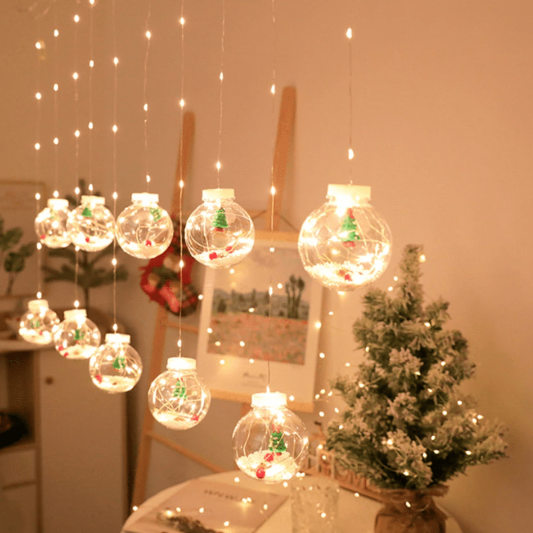 Jardioui Guirlande Étoilée Bulle de Noël Captivante