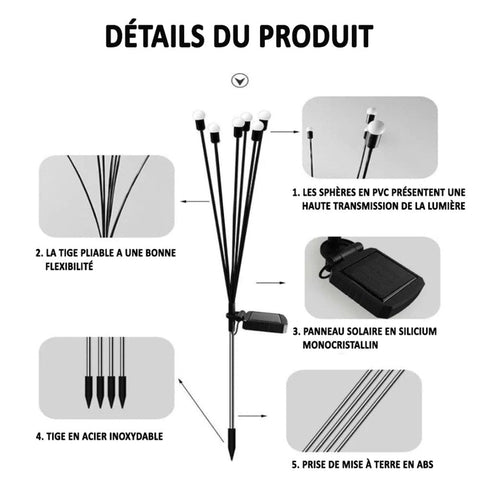 Jardioui Lampes LED Lucioles à Énergie Solaire - Offre Spéciale