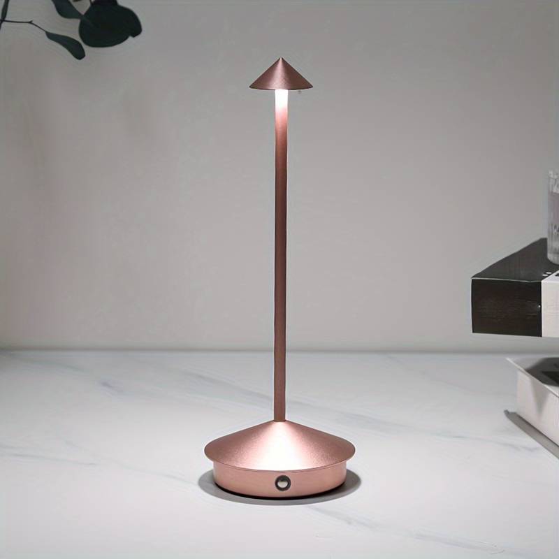 Jardioui Or rose Lampe de table Élancée LED rechargeable sans fil