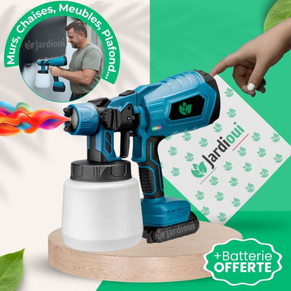 Jardioui Pistolet à Peinture Électrique Sans Fil Portatif Magique (+Batterie Offerte)