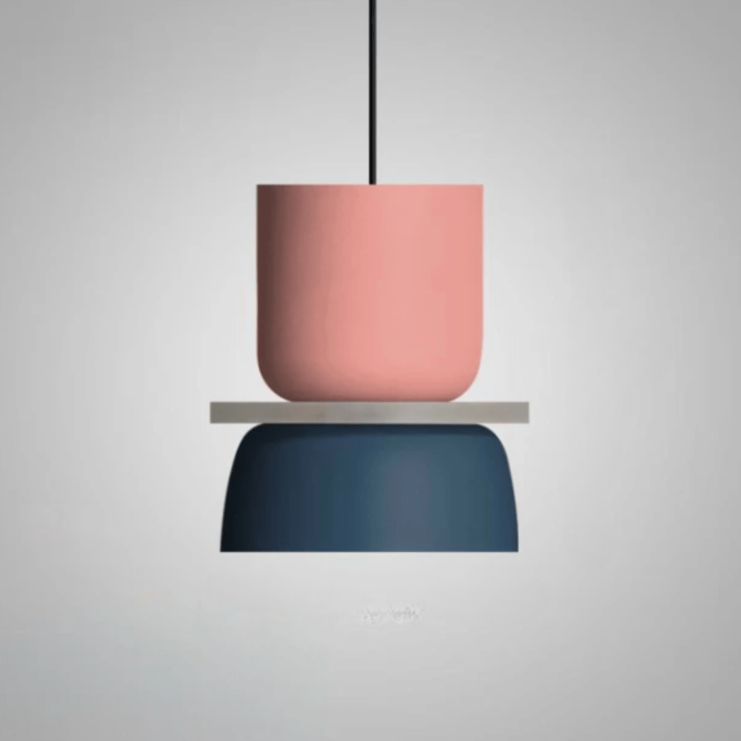 Jardioui Rose Bleu Suspension Luminaire LED Colorée Petit Format