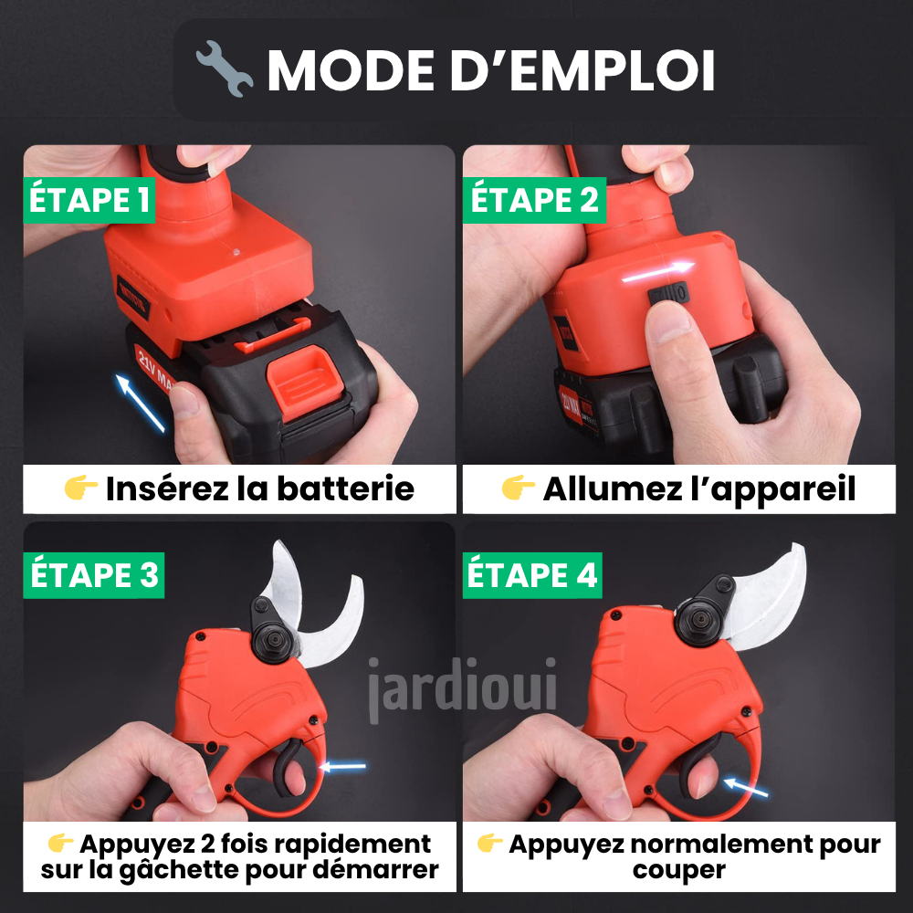 Jardioui Sécateur Électrique Sans Fil | SecaPro