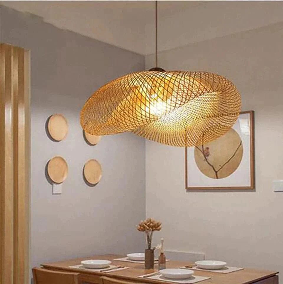 Jardioui Suspension Luminaire Design en Rotin Charmant