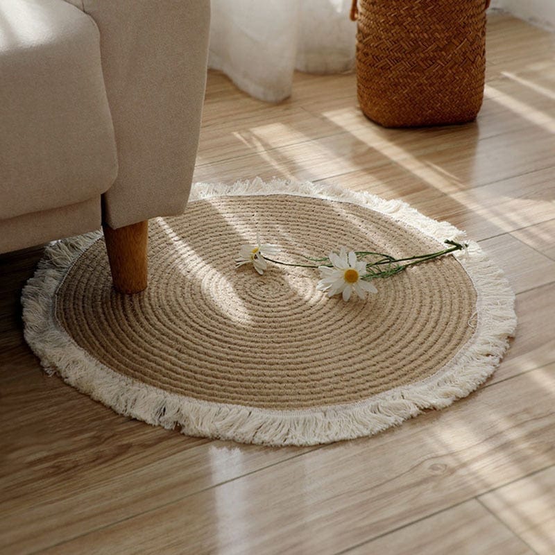 frJardioui Tapis Rond en Jute